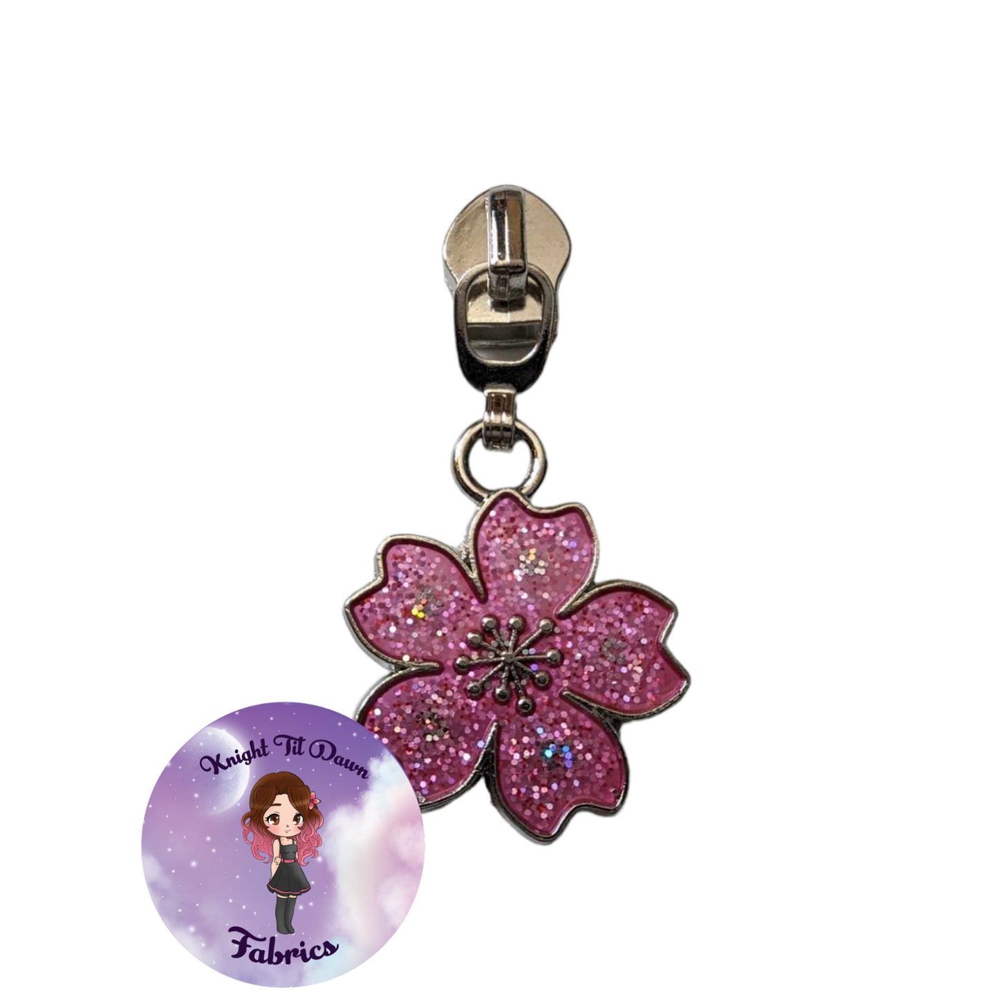 Pink Glitter Flower Pulls A Grade