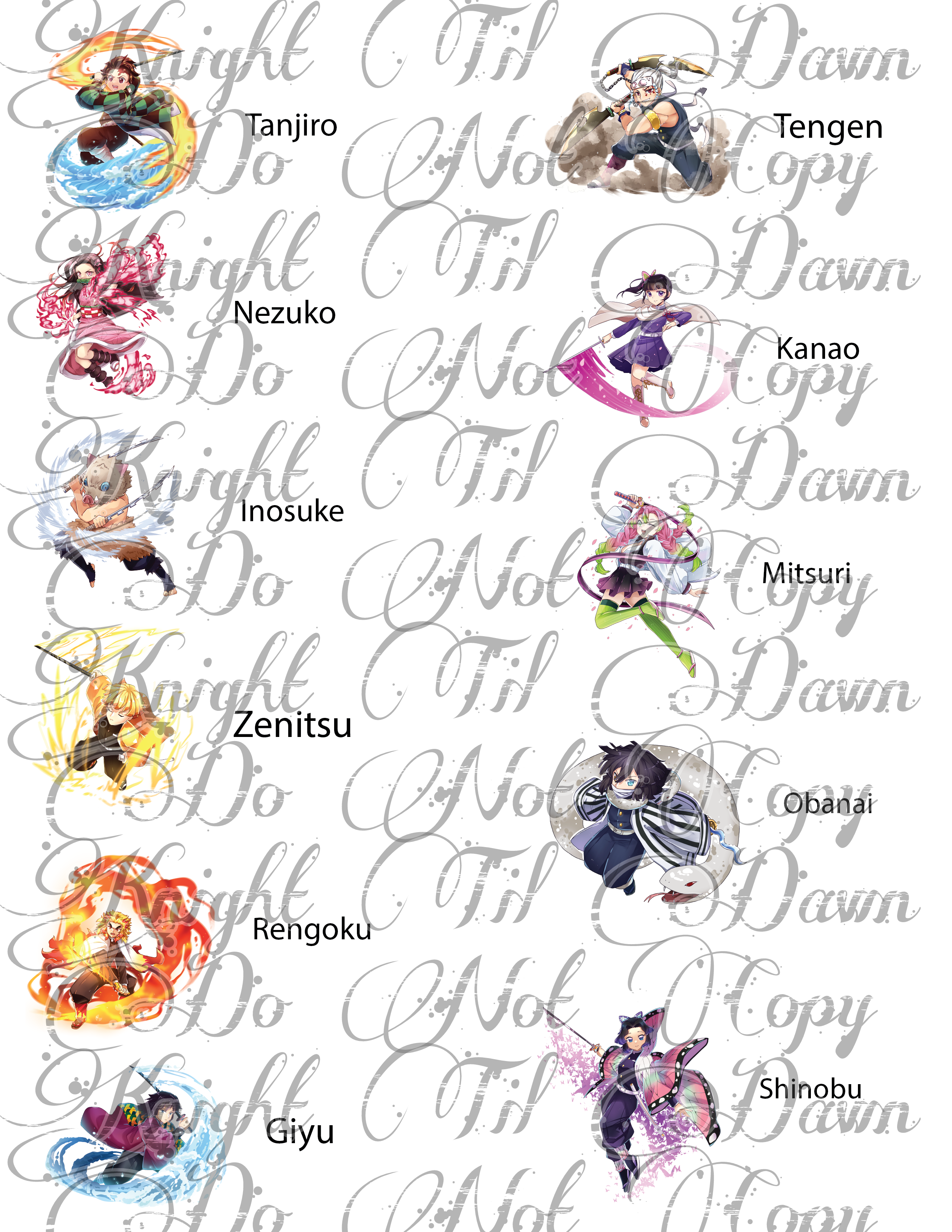 Hashira Corps Plushie Panels (Preorder)
